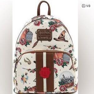 Loungefly Cream and Brown Harry Potter Backpack